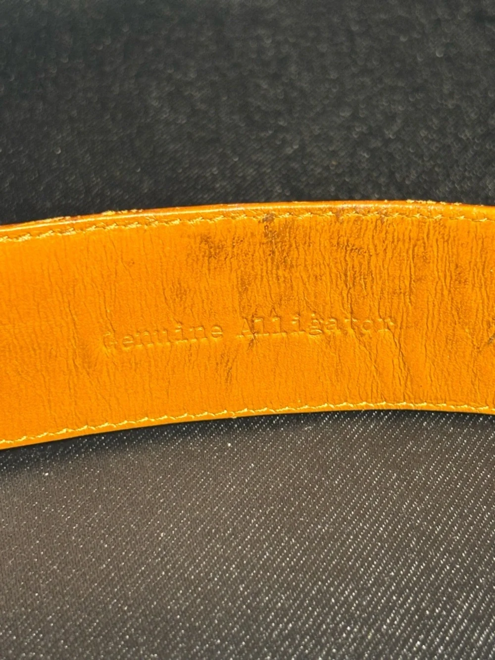 Vintage Rare Patricia Von Musulin Alligator Belt w/Bakelite? Buckle 36”x1.5”
